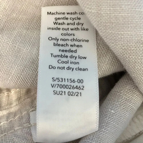 Athleta Cabo Tide Linen Jogger Tan Khaki Camo Print Size 4 - Picture 8 of 12